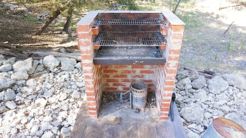 Custom brick charcoal grill.
