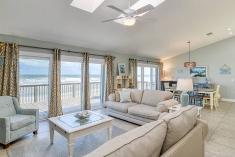 Soak in the endless ocean views from every angle of this spacious living area.