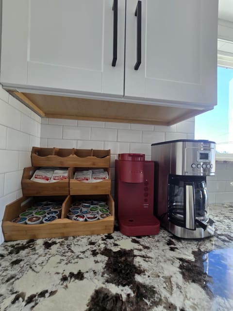 Stocked coffee area - Keurig, Coffee Maker, Grinder and French Press