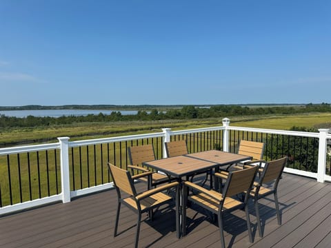 Rooftop deck with views of the Broadkill River and Prime Hook Wildlife Refuge 