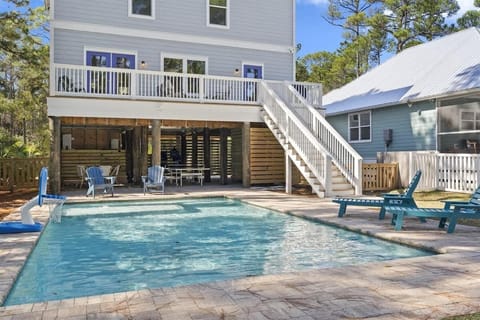 - Dive into your private paradise featuring a sparkling pool, perfect for refreshing swims and sun soaked afternoons - Relax in Adirondack chairs or enjoy outdoor meals under the shaded patio - Ideal for families, friends, and unforgettable fun