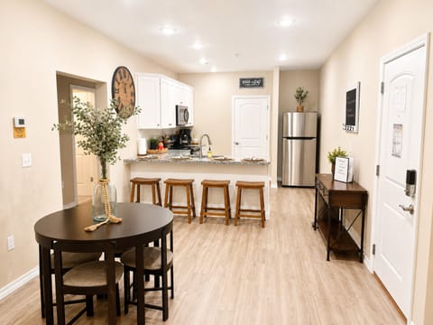 Dining room looking into kitchen 