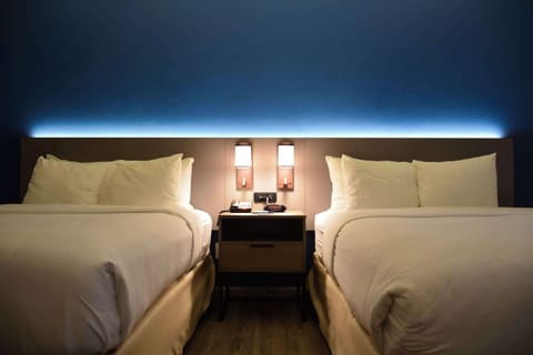 Standard Room, 2 Queen Beds, Non Smoking | Desk, laptop workspace, blackout drapes, iron/ironing board