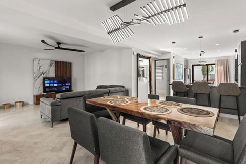 Open Floor Plan with modern and traditional touches.  Dining seating for 6