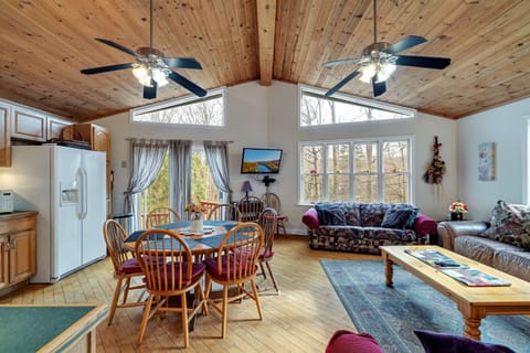 Dining area with table and seating