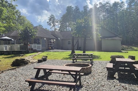 Enjoy a comfort stay in the Smokies with a spacious patio & private Guest Suite.