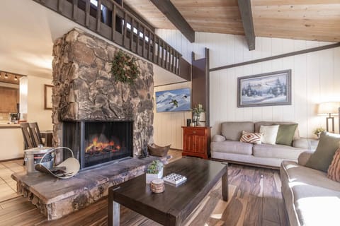 Cozy Living Area with Stone Fireplace