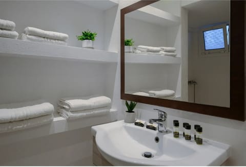 Apartment | Bathroom | Shower, hair dryer, towels