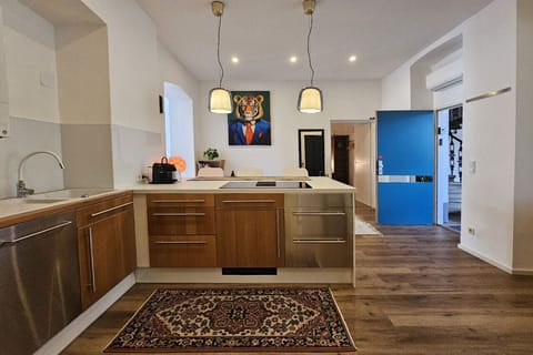 Apartment, City View | Private kitchen | Full-size fridge, microwave, oven, stovetop