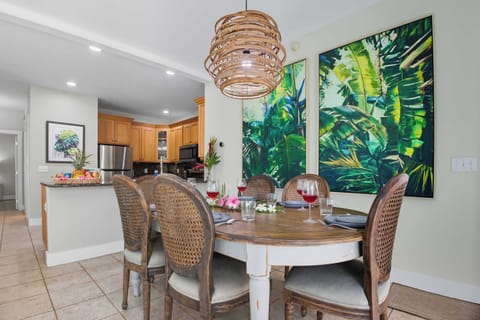 Dining room and kitchen area