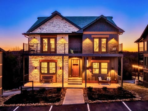 Front view of  cabin. Spacious layout with modern design.