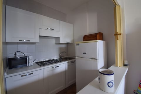 Apartment, Patio, Garden View | Private kitchen | Fridge, microwave, oven, stovetop