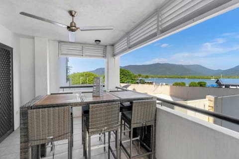 Take in glistening views over the water from your balcony, which comes with alfresco dining.