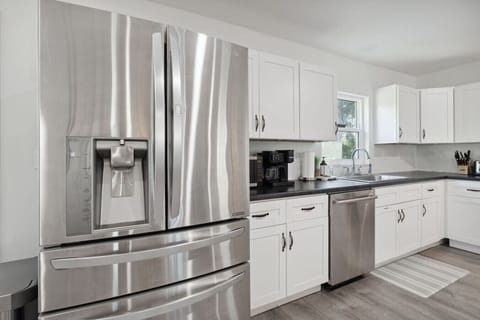 Stainless steel appliances in our modern kitchen.