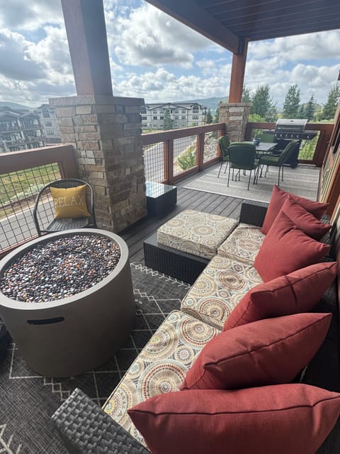 Patio with BBQ and gas fire pit