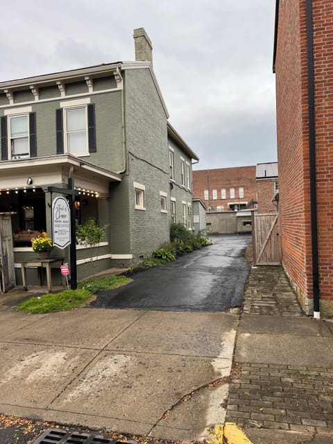 Driveway to private parking lot