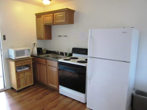 Family Room with Kitchen and Five Queen Beds | Private kitchen | Fridge, microwave