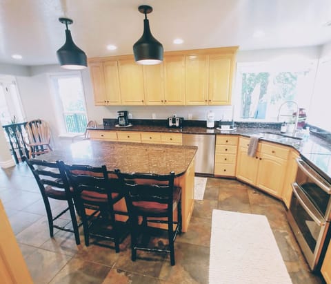 Fully stocked, spacious kitchen 