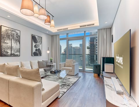 Luxury Apartment, 2 Bedrooms | Living room | 55-inch flat-screen TV with digital channels