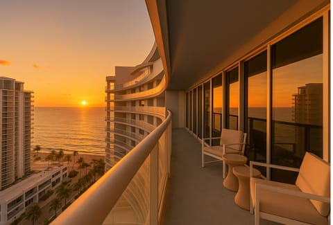 catch the sunrise from the 50 ft expansive balcoy