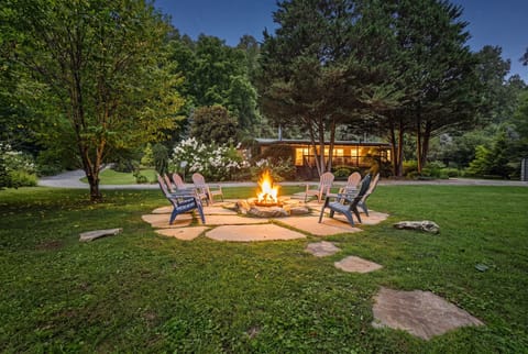 Fire pit at twilight