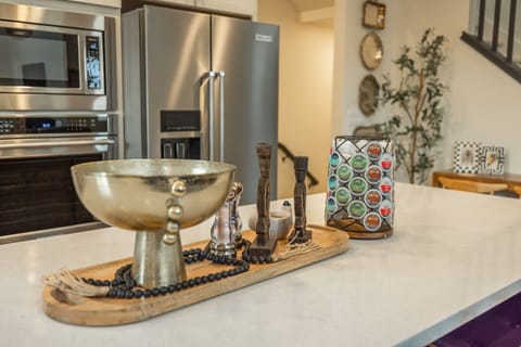 Kitchen vignette with designer finishes and modern charm