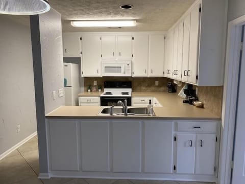 Full kitchen (microwave, stove, refrigerator, deep freezer, utensils)