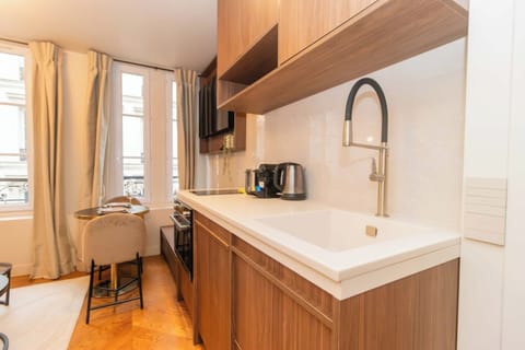 Apartment | Private kitchen | Fridge, microwave, oven, stovetop