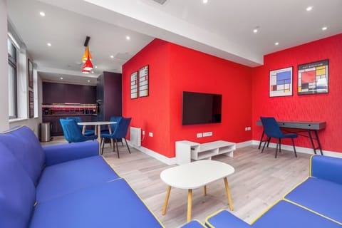 Modern open plan kitchen and living room