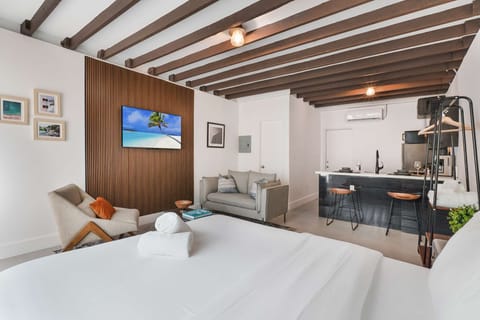 Spacious room with seating area
