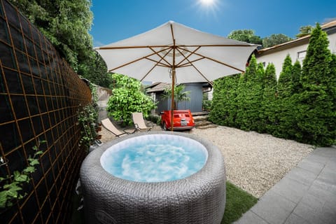 Hot tub in the garden