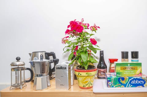 A selection of coffee, tea and all cooking essentials included.