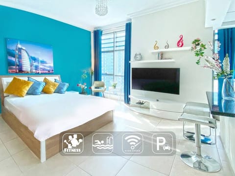 Queen size bed with comfortable medical mattress