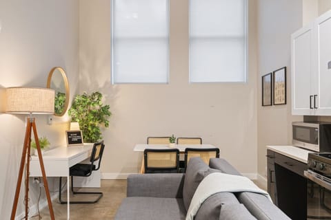 Spacious living room with stylish decor, perfect for unwinding after a day of exploring the local area.