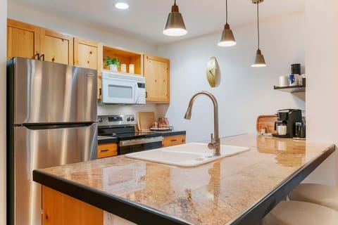 Enjoy a fully-stocked kitchen with everything you'd expect to find at home, and maybe a little more! 