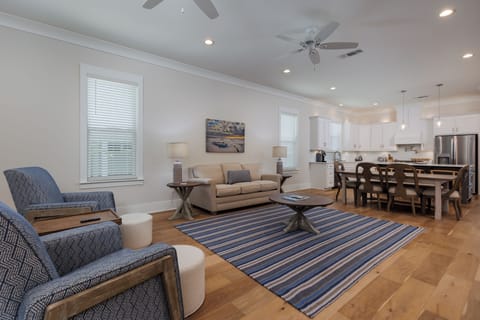 Spacious Living Room with  large Smart TV