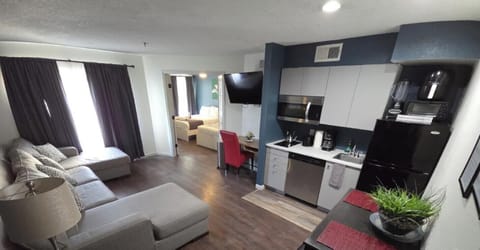 Cozy sofa bed and a new smart TV with all your favorite streaming apps!