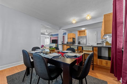 Table setup for the dining area