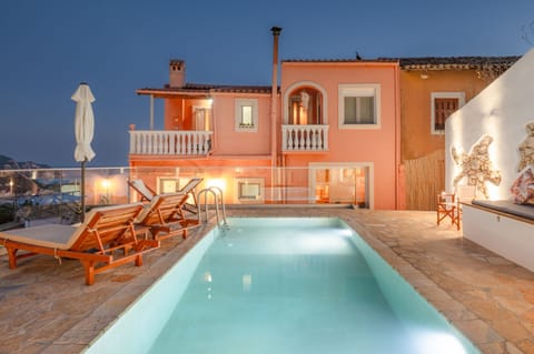 Pool and property before twilight