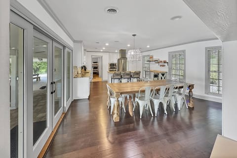 Great open space for everyone to gather - indoor seating for up to 14 with additional on covered patio