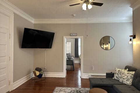 Gathering place for family and friends includes queen size sofa bed