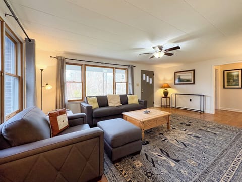 Living Room with comfy sofas and a smart TV