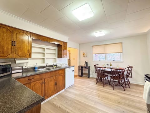 The kitchen is fully stocked with basics to prepare a meal for you and your family!