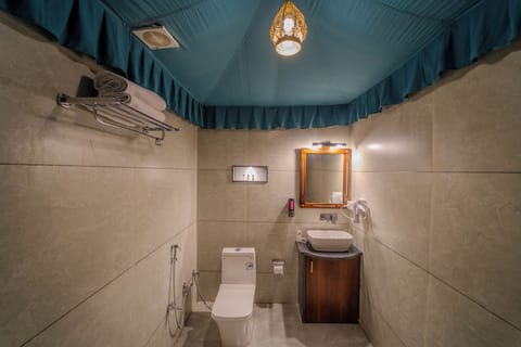 Premium Tent, Balcony | Bathroom | Shower, slippers, towels, soap