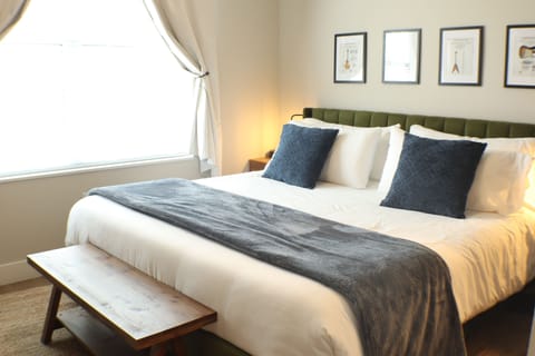 Second bedroom, furnished with King size bed and high-quality linens and blackout shades for the perfect nights rest! 