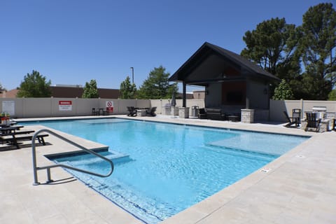 Take a dip in our seasonally heated saltwater pool and grill a few burgers at the clubhouse to end your perfect day!