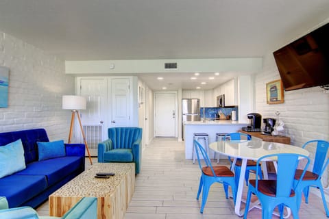 Our condo is a studio unit on the ground floor at Sea Sands Condos, no stairs