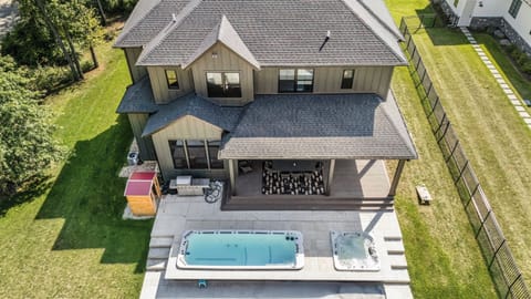 Relaxation meets recreation with both a hot tub and swim spa.