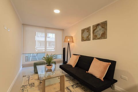 Cozy living room with stylish decor, perfect for unwinding after a busy day in the city.