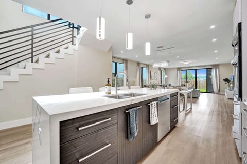 Thoughtful touches throughout, from pots and pans to elegant dishware, ensuring a hassle-free culinary experience.